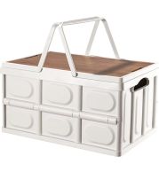 Folding Box 30Ltr – Collapsible Plastic Storage Crate 40x30x27cm, 20kg Load Capacity | Interlocking Stackable Design, Heavy Duty PP Plastic | UAE Workshop Tool Organization Storage Essential